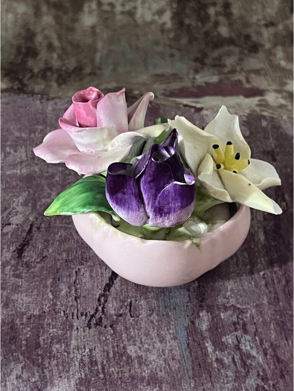 Vintage Staffordshire Floral Porcelain Miniature Bouquet